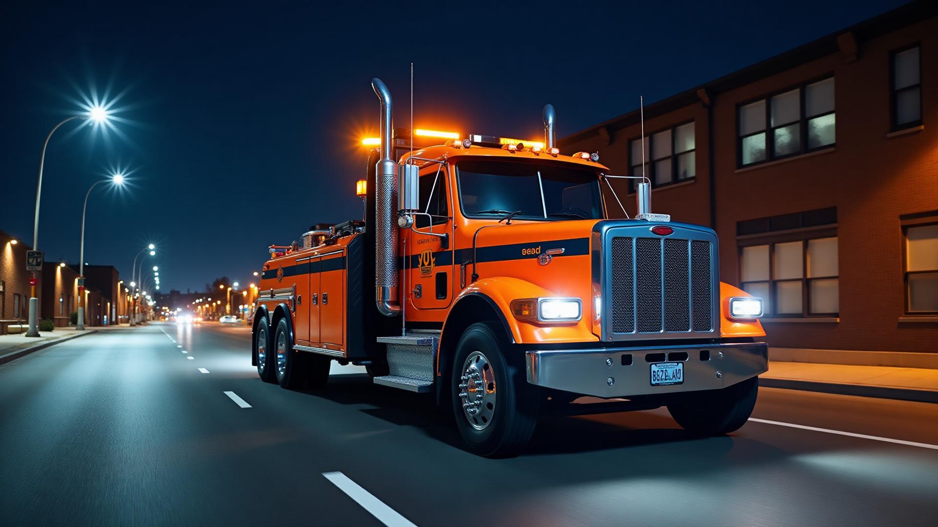 MetroTow professional tow truck ready for emergency service in North Omaha
